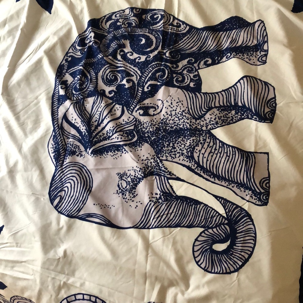 Society 6 Queen size duvet cover with an elephant